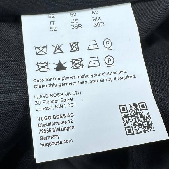 Hugo Boss NWT Performance Super Flex Virgin Wool Blend Blue Dress Pants Size 36R - Picture 5 of 10